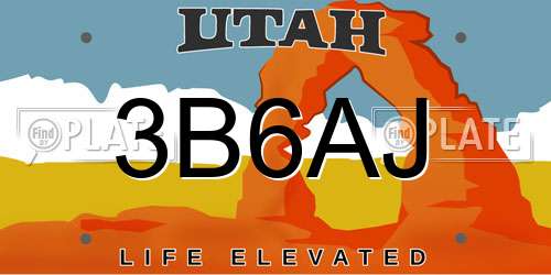 3B6AJ Utah License Plate