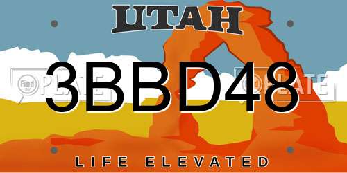 3BBD48 Utah License Plate