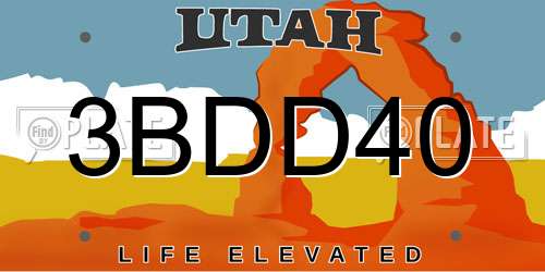 3BDD40 Utah License Plate