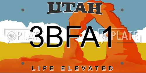 3BFA1 Utah License Plate