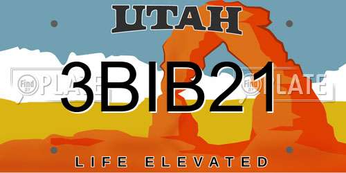 3BIB21 Utah License Plate