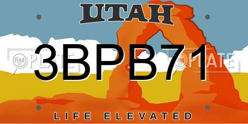 3BPB71 Utah License Plate