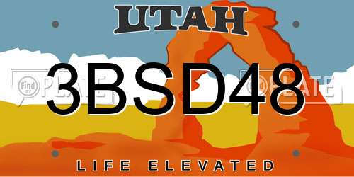 3BSD48 Utah License Plate