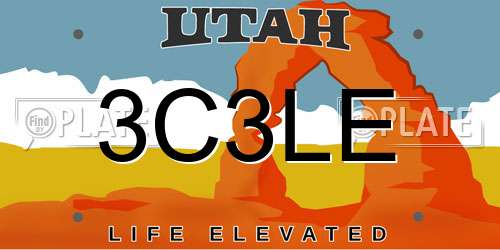 3C3LE Utah License Plate