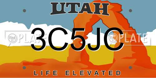3C5JC Utah License Plate