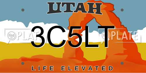 3C5LT Utah License Plate