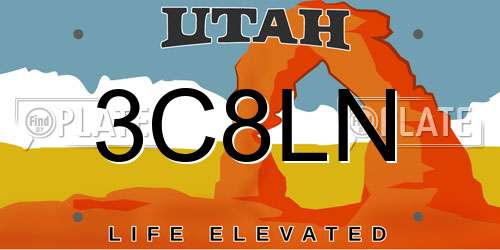 3C8LN Utah License Plate