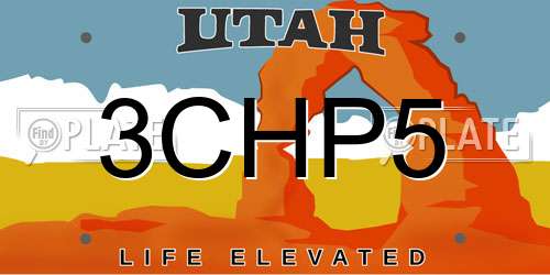 3CHP5 Utah License Plate