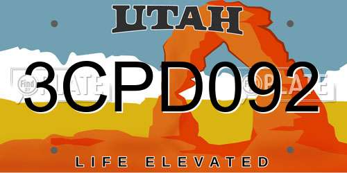 3CPD092 Utah License Plate