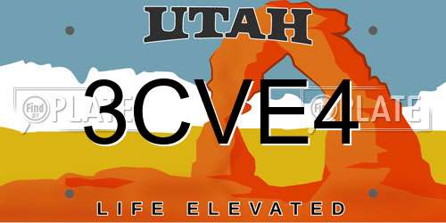 3CVE4 Utah License Plate