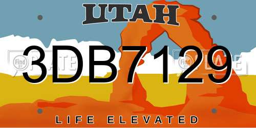 3DB7129 Utah License Plate