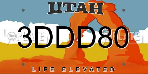 3DDD80 Utah License Plate