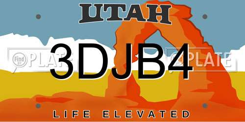 3DJB4 Utah License Plate