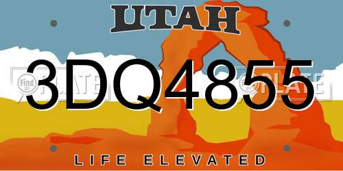 3DQ4855 Utah License Plate