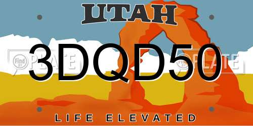 3DQD50 Utah License Plate