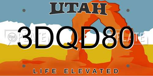 3DQD80 Utah License Plate