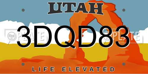 3DQD83 Utah License Plate