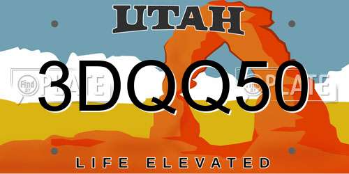3DQQ50 Utah License Plate
