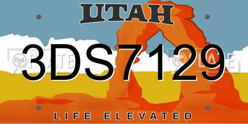 3DS7129 Utah License Plate
