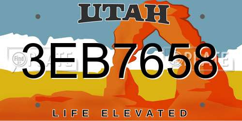 3EB7658 Utah License Plate