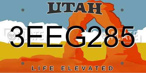 3EEG285 Utah License Plate