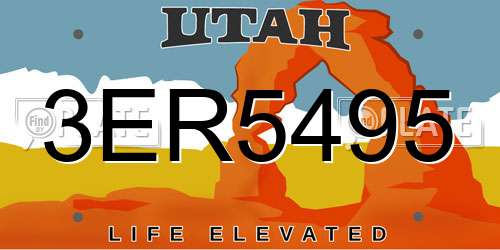 3ER5495 Utah License Plate