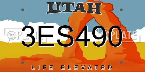 3ES490 Utah License Plate