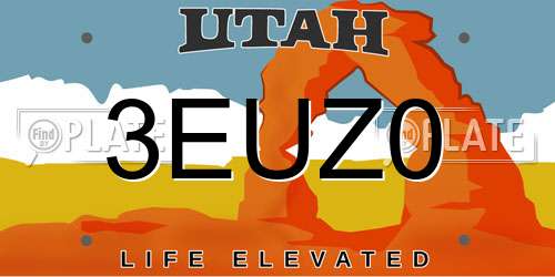3EUZ0 Utah License Plate