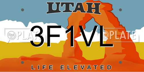 3F1VL Utah License Plate