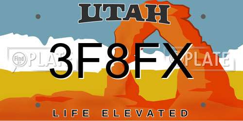 3F8FX Utah License Plate