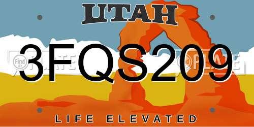 3FQS209 Utah License Plate
