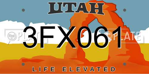 3FX061 Utah License Plate