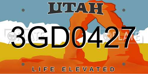 3GD0427 Utah License Plate
