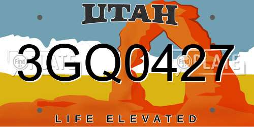 3GQ0427 Utah License Plate