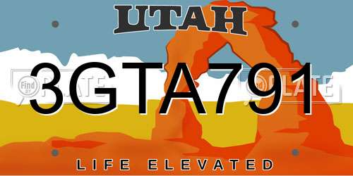 3GTA791 Utah License Plate