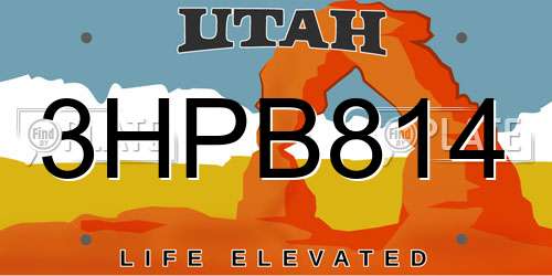 3HPB814 Utah License Plate