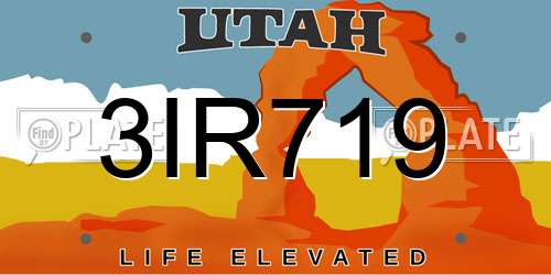 3IR719 Utah License Plate
