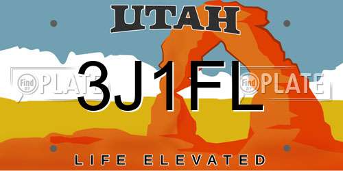 3J1FL Utah License Plate