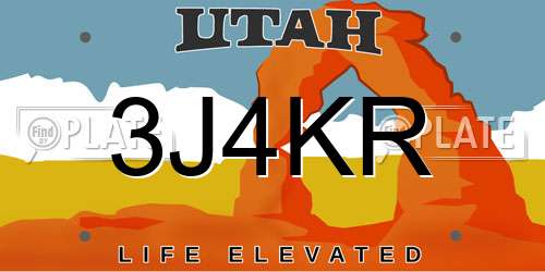 3J4KR Utah License Plate