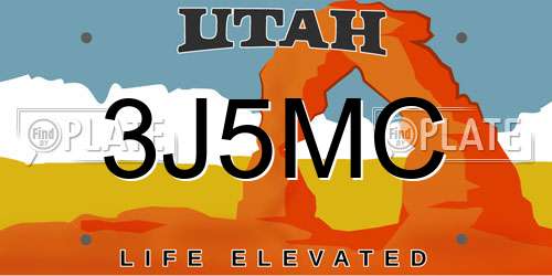3J5MC Utah License Plate