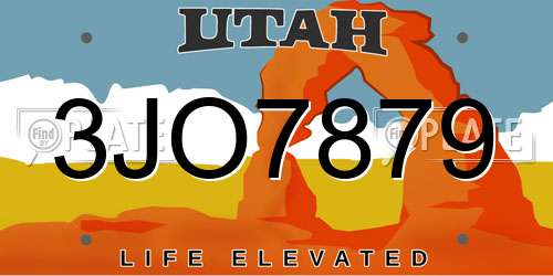 3JO7879 Utah License Plate