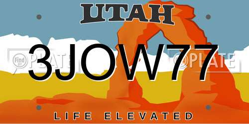 3JOW77 Utah License Plate