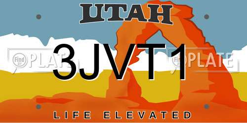 3JVT1 Utah License Plate