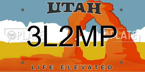 3L2MP Utah License Plate