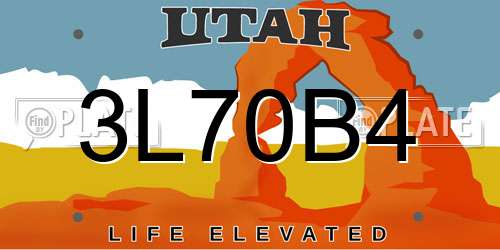 3L70B4 Utah License Plate