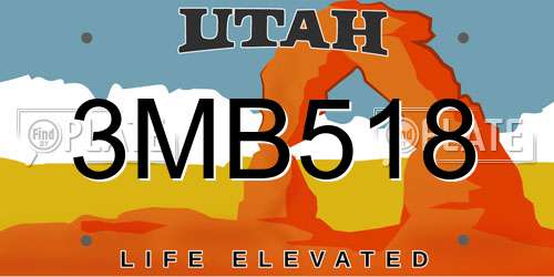 3MB518 Utah License Plate
