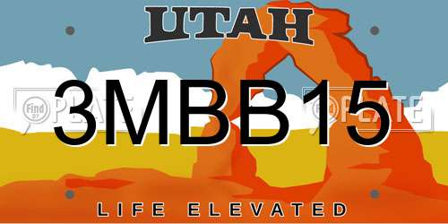 3MBB15 Utah License Plate