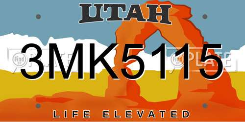3MK5115 Utah License Plate
