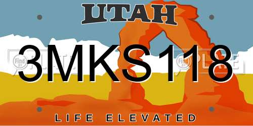 3MKS118 Utah License Plate