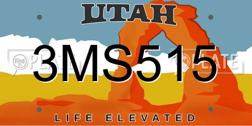 3MS515 Utah License Plate